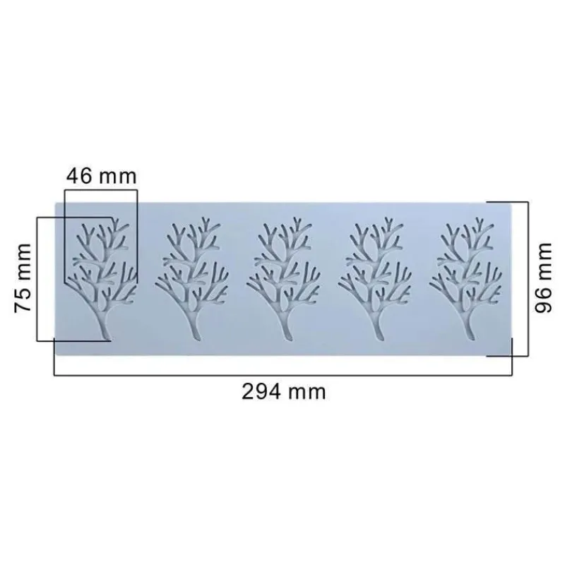 Tom Küche & Esszimmer-Silikonform mit Korallenzweig und Blättern für Kuchen- und Schokoladendekoration