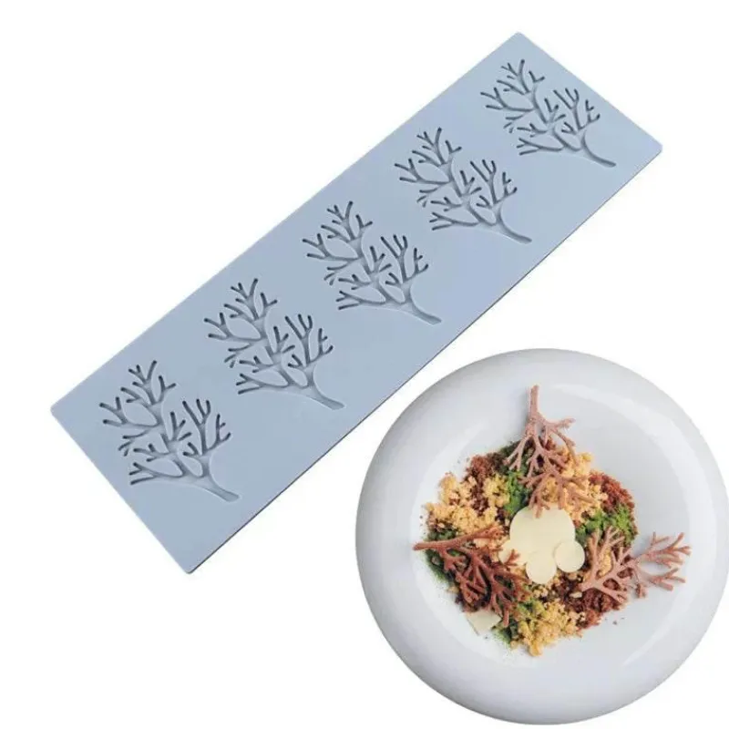 Tom Küche & Esszimmer-Silikonform mit Korallenzweig und Blättern für Kuchen- und Schokoladendekoration