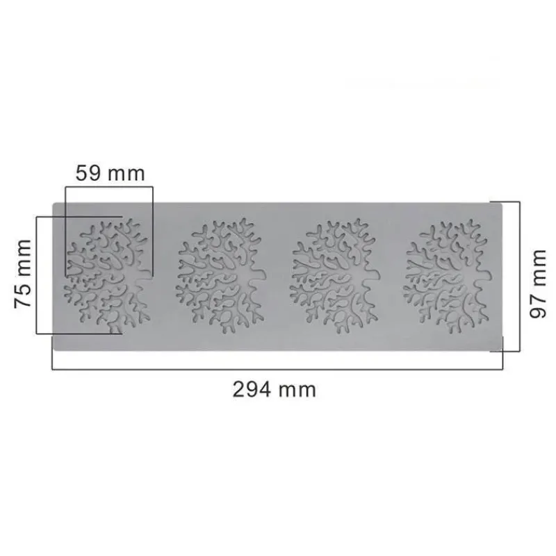 Tom Küche & Esszimmer-Silikonform mit Korallenzweig und Blättern für Kuchen- und Schokoladendekoration