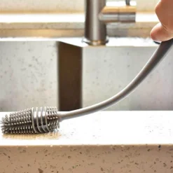 The Cozy Mug Küche & Esszimmer-Silikon-Glasreinigungsbürste mit langem Griff – leicht erreichbarer Fensterreiniger