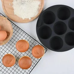 Tom Küche & Esszimmer-Silikon-Kuchenform mit 7 Löchern – Backform für Airfryer-Mikrowelle