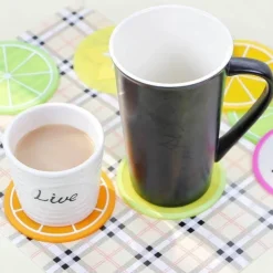 The Decor Haven Küche & Esszimmer-Silikon-Obstuntersetzer - 5er-Set Getränkeuntersetzer