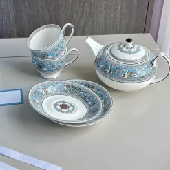 Elegance at the Table Küche & Esszimmer-Silk Road Kaffee- und Teeservice – Elegantes Teegeschirr mit Tassen, Tellern und Essgeschirr