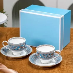 Elegance at the Table Küche & Esszimmer-Silk Road Kaffee- und Teeservice – Elegantes Teegeschirr mit Tassen, Tellern und Essgeschirr