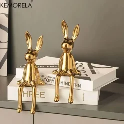 Plates u0026 More Küche & Esszimmer-Sitzendes Kaninchen-Ornament aus Keramik – luxuriöser Wohndekor-Akzent