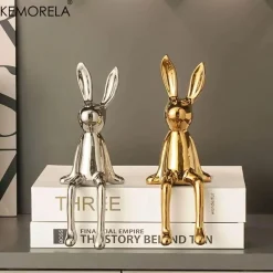 Plates u0026 More Küche & Esszimmer-Sitzendes Kaninchen-Ornament aus Keramik – luxuriöser Wohndekor-Akzent