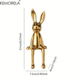 Plates u0026 More Küche & Esszimmer-Sitzendes Kaninchen-Ornament aus Keramik – luxuriöser Wohndekor-Akzent