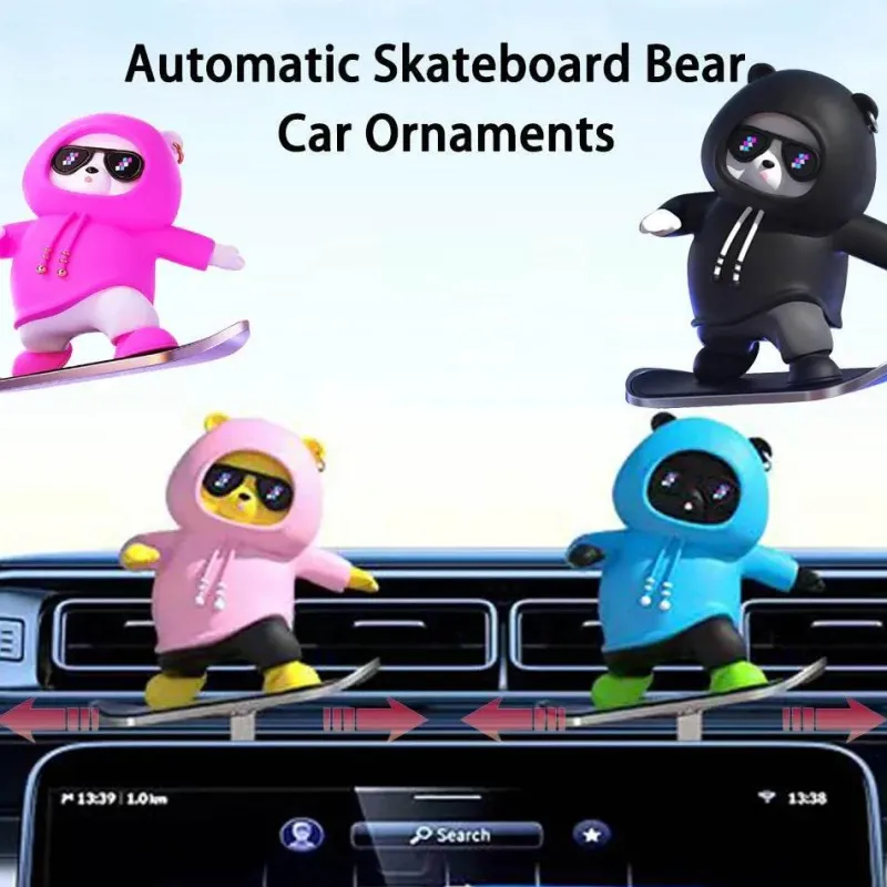 Wild u0026 Free Gear Autozubehör|Automobilindustrie-Skateboard-Bär-Dekor – süßes Geschenk für Skateboard-Liebhaber