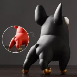 Accent Haven Wohndeko-Skulptur einer Französischen Bulldogge – Dekoratives Kunstwerk für Zuhause