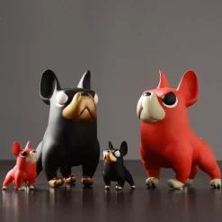 Accent Haven Wohndeko-Skulptur einer Französischen Bulldogge – Dekoratives Kunstwerk für Zuhause