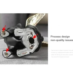 Plates u0026 More Küche & Esszimmer-Skulptur mit schwarzen Bulldoggenflügeln – Keramik-Dekoration für Zuhause und Büro