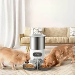 Furry Haven Haustierzubehör|Reinigungswerkzeuge Für Haustiere-Smart Pet Feeder - Automatischer 2-Wege-Mahlzeitenverteiler