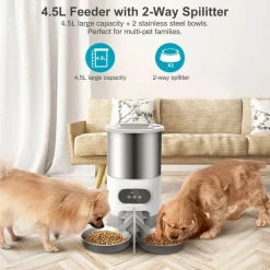 Furry Haven Haustierzubehör|Reinigungswerkzeuge Für Haustiere-Smart Pet Feeder - Automatischer 2-Wege-Mahlzeitenverteiler