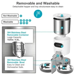 Furry Haven Haustierzubehör|Reinigungswerkzeuge Für Haustiere-Smart Pet Feeder - Automatischer 2-Wege-Mahlzeitenverteiler