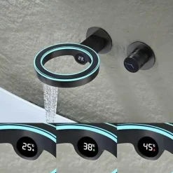 The Blissful Bath Badezimmer-Smarter LED-Badezimmerhahn – Eleganter Wasserhahn im digitalen Design