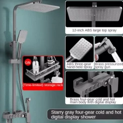 The Blissful Bath Badezimmer-Smartes LCD-Bidet-Duschset – Thermostat-Sprüher