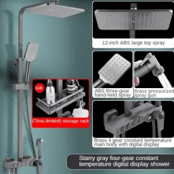 The Blissful Bath Badezimmer-Smartes LCD-Bidet-Duschset – Thermostat-Sprüher