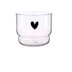 Plates u0026 More Küche & Esszimmer-Smiley-Herz-Glasbecher-Set – 300 ml, Trinkgeschirr für Tee und Kaffee