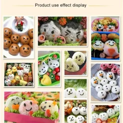 Tom Küche & Esszimmer-Smiley-Sushi-Formen-Set – DIY-Bento-Dekorationsset