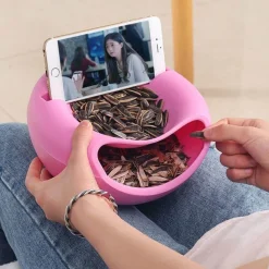 The Culinary Kit Küche & Esszimmer-Snackschale mit Telefonhalter – Snacktablett für Filme und Spiele