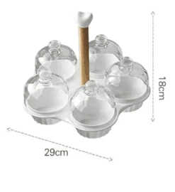 The Culinary Kit Küche & Esszimmer-Snackteller aus Keramik mit Glasdeckel – elegante Servierplatte