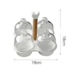 The Culinary Kit Küche & Esszimmer-Snackteller aus Keramik mit Glasdeckel – elegante Servierplatte