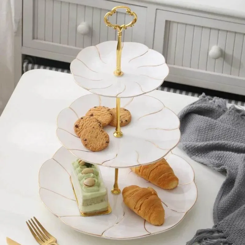 Feast u0026 Flair Küche & Esszimmer-Snackteller aus Knochenporzellan mit Goldeinlage – Serviergeschirr für Früchte und Süßigkeiten