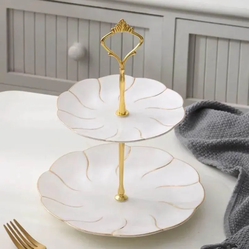 Feast u0026 Flair Küche & Esszimmer-Snackteller aus Knochenporzellan mit Goldeinlage – Serviergeschirr für Früchte und Süßigkeiten