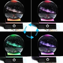 Willow u0026 Whim Beleuchtung-Solar System Crystal Globe Lamp - Planetary Night Light