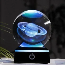 Willow u0026 Whim Beleuchtung-Solar System Crystal Globe Lamp - Planetary Night Light