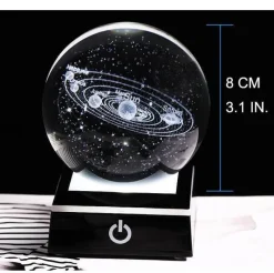 Willow u0026 Whim Beleuchtung-Solar System Crystal Globe Lamp - Planetary Night Light