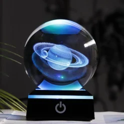 Willow u0026 Whim Beleuchtung-Solar System Crystal Globe Lamp - Planetary Night Light