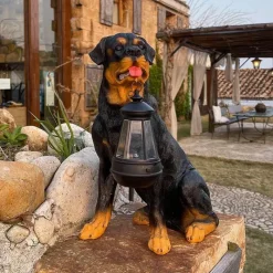 Adventure Basecamp Camping Im Freien|Outdoor & Garten-Solar-Hundestatue-Lampe - Outdoor-Kunstharz-Lichtdekor