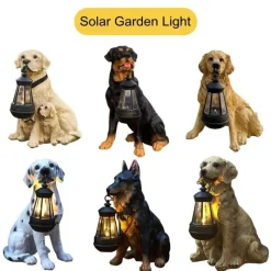 Adventure Basecamp Camping Im Freien|Outdoor & Garten-Solar-Hundestatue-Lampe - Outdoor-Kunstharz-Lichtdekor