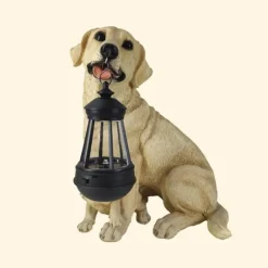 Adventure Basecamp Camping Im Freien|Outdoor & Garten-Solar-Hundestatue-Lampe - Outdoor-Kunstharz-Lichtdekor