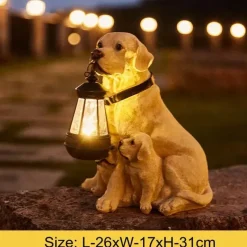 Adventure Basecamp Camping Im Freien|Outdoor & Garten-Solar-Hundestatue-Lampe - Outdoor-Kunstharz-Lichtdekor