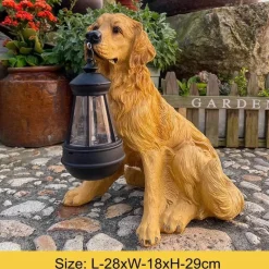 Adventure Basecamp Camping Im Freien|Outdoor & Garten-Solar-Hundestatue-Lampe - Outdoor-Kunstharz-Lichtdekor