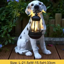 Adventure Basecamp Camping Im Freien|Outdoor & Garten-Solar-Hundestatue-Lampe - Outdoor-Kunstharz-Lichtdekor