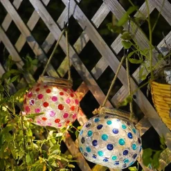 Bright Accents Beleuchtung-Solarlaterne mit Punkten – dekoratives Gartenlicht