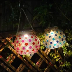 Bright Accents Beleuchtung-Solarlaterne mit Punkten – dekoratives Gartenlicht