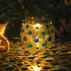 Bright Accents Beleuchtung-Solarlaterne mit Punkten – dekoratives Gartenlicht