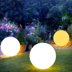 Ember u0026 Ivy Beleuchtung-Solar-LED-Gartenkugelleuchte - Wasserdichtes, glänzendes Monddekor