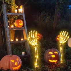 The Outdoor Vault Heimwerkzeuge|Outdoor & Garten-Solarleuchten mit Skelettarm – Halloween-Dekoration für draußen