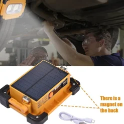 Gear Up u0026 Go Camping-Werkzeuge|Outdoor-Gadgets-Solar-Powerbank mit LED-Licht – Tragbares Camping-Ladegerät