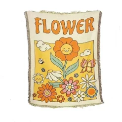 The Blanket Nook Bettzeug-Sonnenblumen-Wandteppichdecke – Dekorativer Überwurf für die Heimdekoration