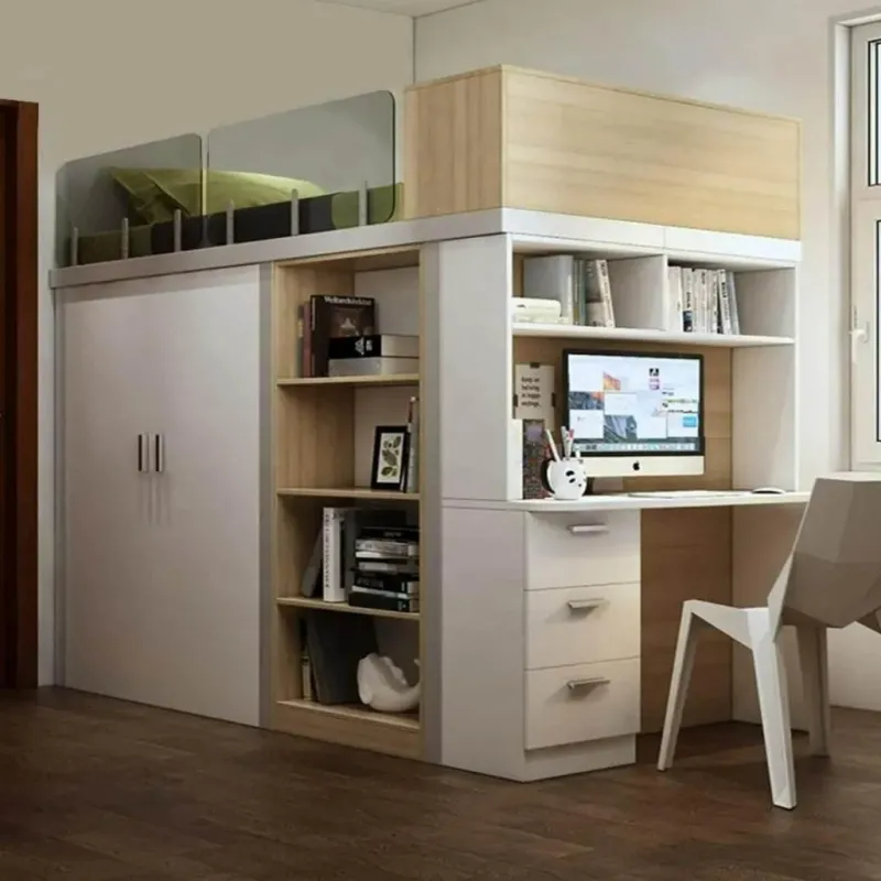 Cozy Living Möbel-Space-Saving Bunk Bed with Modern Study Desk