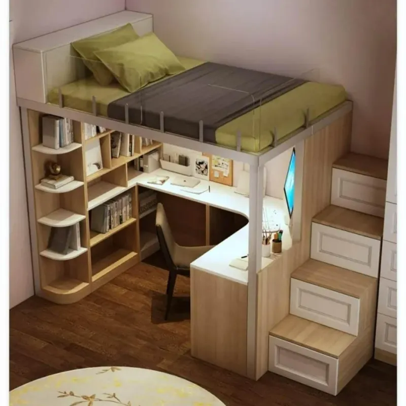 Cozy Living Möbel-Space-Saving Bunk Bed with Modern Study Desk