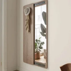 Cozy Living Möbel-Space-Saving Hallway Mirror with Hooks - Stylish Dressing Mirror