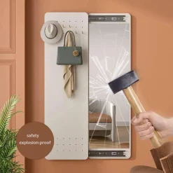 Cozy Living Möbel-Space-Saving Hallway Mirror with Hooks - Stylish Dressing Mirror