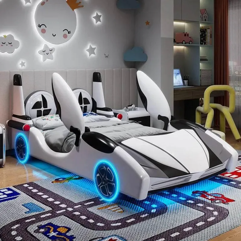Kinder Cozy Living Kinderzimmermöbel|Möbel-Speed Race Car Bett - Kinderbett mit LED-Licht